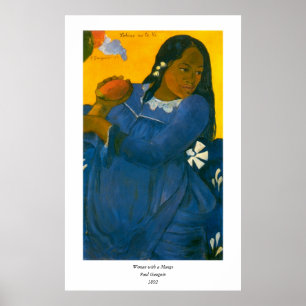 Póster A mulher de Paul Gauguin com uma manga (1892)