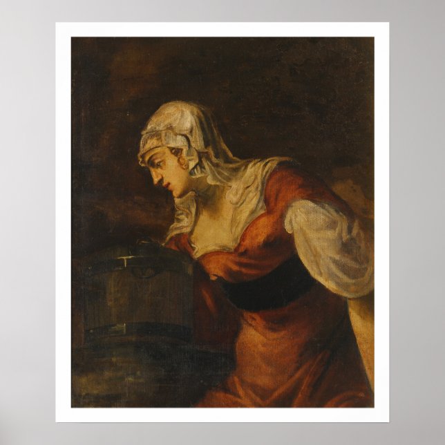 Poster A Mulher de Samaria no poço, c.1560 (petróleo em c (Frente)