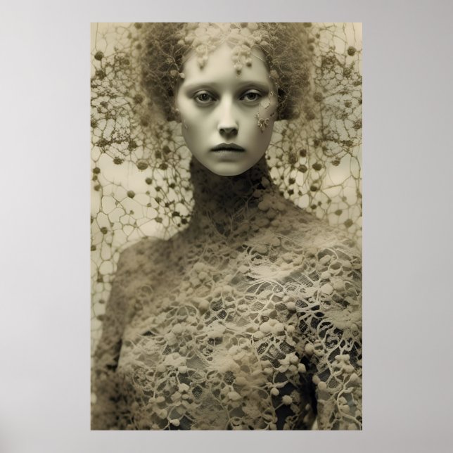 Poster A mulher em Lace Sepia (Frente)