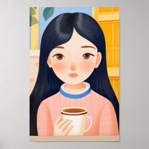 Poster A Mulher Feliz no Café