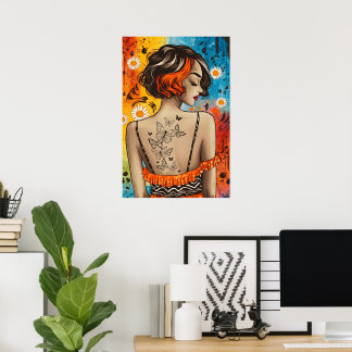 Poster A Mulher Tatuada - Borboletas Soar