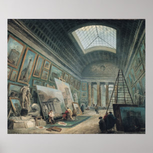 Póster A Museum Gallery with Ancient Roman Art