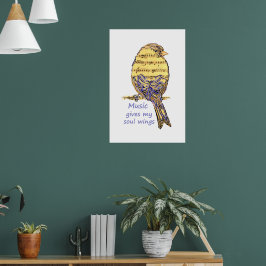 Poster A música dá asas à minha alma Citação Inspiradora