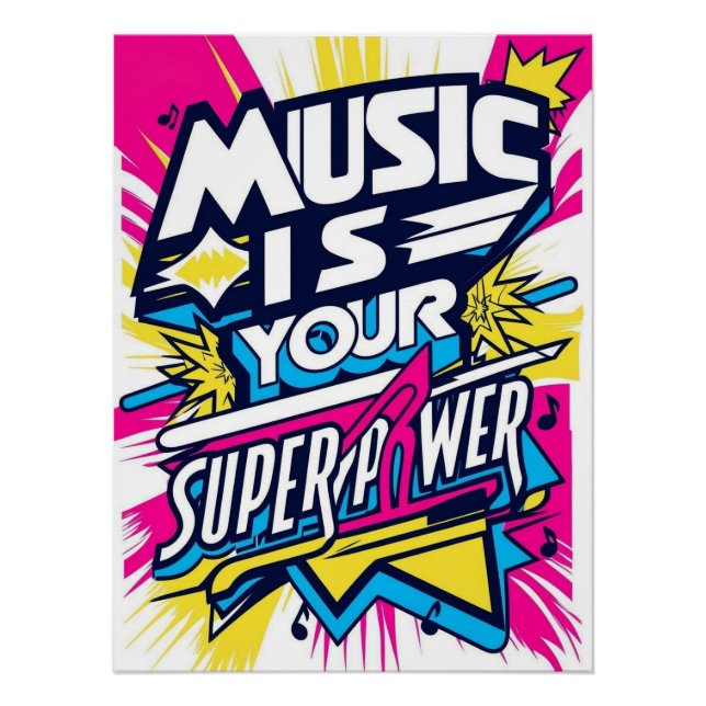 Póster A Música é Seu Superpoder (Frente)