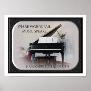 Poster A música fala - QuotePrint - Hans Christian
