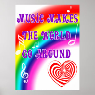 Poster A música faz o mundo ir circularmente