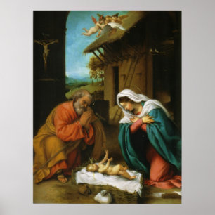 Poster A Natividade Christi Geburt por Lorenzo Lotto