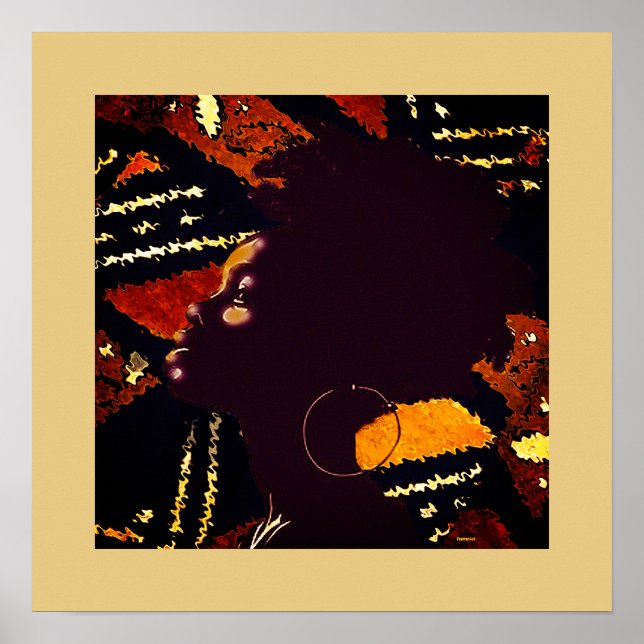 Poster A Natural Vibe — Earth Tone Geometric Portrait (Frente)