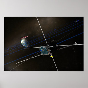 Póster A nave espacial de cinco THEMIS na órbita