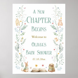Poster A New Chapter Baby Shower Welcome