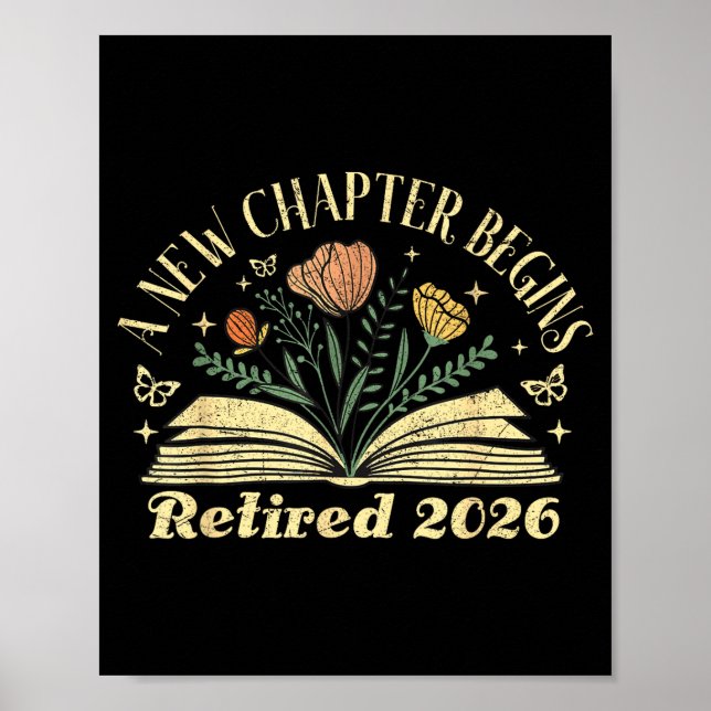 Poster A New Chapter Begins Retired 2026 Funny Teacher Re (Frente)