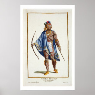 Poster A Noble Indian from the Ottawa Nation, 1780 (colou