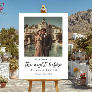 Poster A noite antes da elegante fotografia de boas-vinda