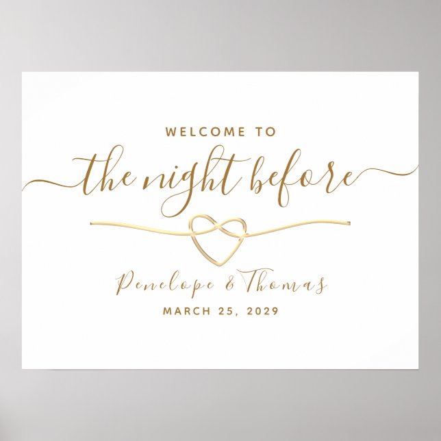 Poster A Noite Antes do Jantar de Rehearsal Simples (Frente)