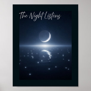 Poster 🖼️ A Noite Escuta - Lua Crescente e Estrela