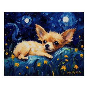 Póster A noite estrelada - Chihuahua Dog 001 - Qian wan G