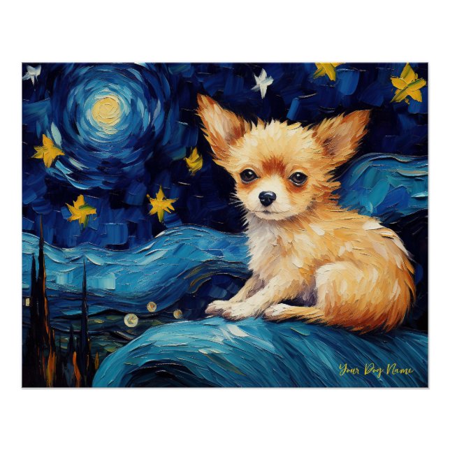 Póster A noite estrelada - Chihuahua Dog 002 - Qian wan G (Frente)