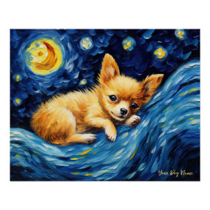 Póster A noite estrelada - Chihuahua Dog 003 - Qian wan G
