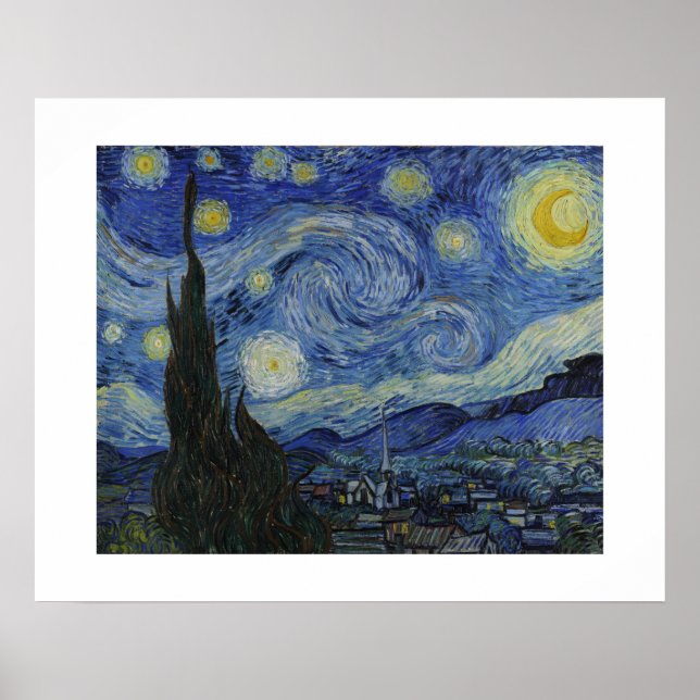 Póster A Noite Estrelada de Van Gogh (Frente)