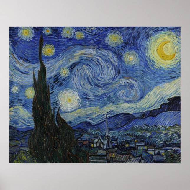 Póster A Noite Estrelada de Van Gogh (Frente)