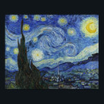 Poster A Noite Estrelada de Van Gogh<br><div class="desc">A Noite Estrelada por Van Gogh. Visite minha loja para obter um design mais interessante e mais opções de cores => zazzle.com/iwheels*</div>