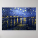 Póster A Noite Estrelada (van Gogh)<br><div class="desc">Título do cheio: A Noite Estrelada, por volta de 1888, por Vincent van Gogh Este maestoso quadro Van Gogh certamente encontrará um favor para qualquer amante da arte que tenha interesse no movimento impressionista. Aplicamos mais de 25 anos de experiência no campo da arte comercial e do trabalho de reprodução...</div>