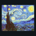 Póster A Noite Estrelada, Vincent van Gogh<br><div class="desc">Temos orgulho em oferecer este magnífico trabalho de Vincent van Gogh, The Starry Night. Nós aplicamos mais de 20 anos de experiência no campo da arte comercial e do trabalho de reprodução de cores para trazer a vocês esta reprodução cuidadosamente ajustada. Apresentado aqui até o maior tamanho possível (Extra Grande...</div>