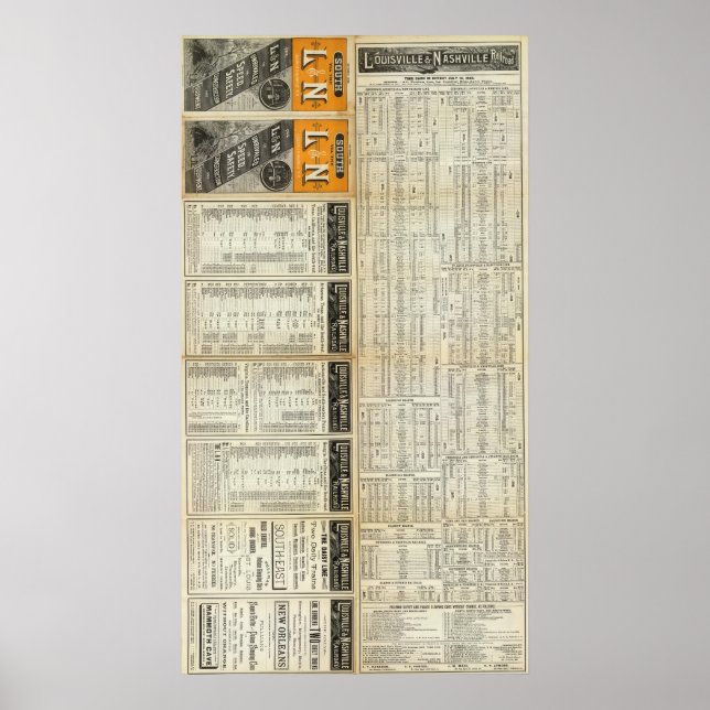 Póster A norte de Louisville e Nashville Railroad (Frente)