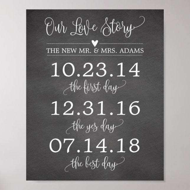 Póster A Nossa História de Amor, Timeline Casamento, Sina (Frente)