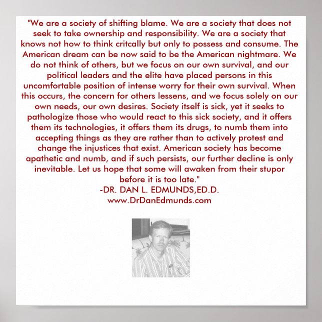 POSTER A NOSSA SOCIEDADE EM DESTRESTO (Frente)