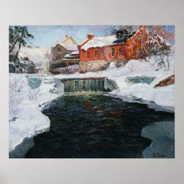 Poster A nova fábrica em Lillehammer, Thaulow, Frits