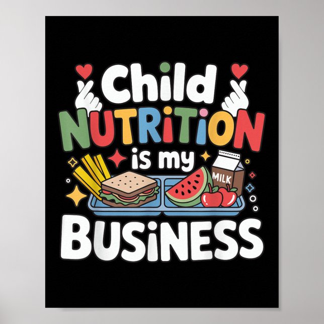 Poster A Nutrição Infantil É Minha Escola De Almoço De Ne (Frente)