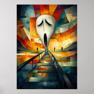 Poster A obra-prima minimalista cubista inspirada em O Gr