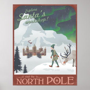 Poster A oficina do papai noel da visita no Pólo Norte