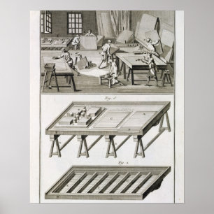 Póster A oficina e as ferramentas de um fabricante do