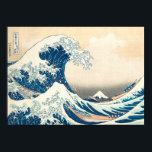 Poster A onda do Excelente de Kanagawa<br><div class="desc">Tenho uma poster que é semelhante a esta,  mas não tenho direito a esta pintura. A onda me lembra uma mão ou um dragão e os pescadores parecem estar de joelhos rezando para que sobrevivam a esta onda fatal.</div>