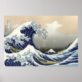 Poster A onda do Excelente de Kanagawa Katsushika Hokusai