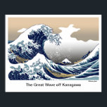 Poster "A onda do Excelente de Kanagawa" por Hokusai<br><div class="desc">"The Excelente Wave off Kanagawa",  por Hokusai. Um poster do icônico impressão de madeira vintage do artista japonês Hokusai,  por volta de 1830. Projetado por Designs Scolas.</div>