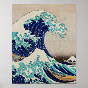 Poster A onda do Excelente na vintagem de Kanagawa