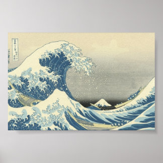 Poster "A Onda do Excelente" pintura japonesa c. 1830-183
