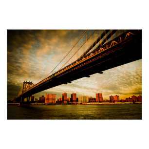 Póster A opinião da ponte de Manhattan do lado de