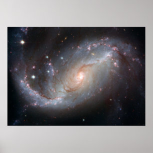 Póster A opinião de Hubble da galáxia espiral barrada N