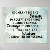 A oração da serenidade cita um elegante design de