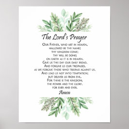 Poster A Oração do Senhor com Folhagem ~ Mateus 6:9-13