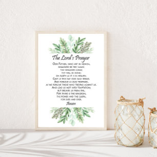 Poster A oração do Senhor com o Greenery ~ Matthew 6:9-
