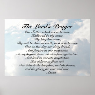 Poster A Oração do Senhor, Matthew 6:9-13 Bíblia Verse