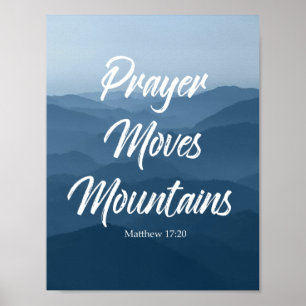 POSTER A ORAÇÃO MOVE A ARTE DA PAREDE DAS MONTANHAS