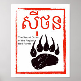Poster A Ordem Secreta do Logotipo Angkor Red Panda