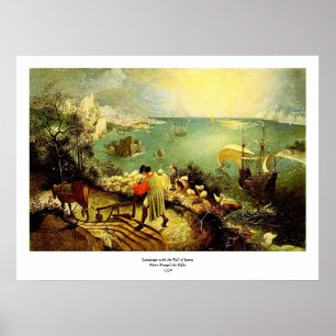 Poster A paisagem de Bruegel com a queda de Ícaro - 1558