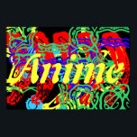 Póster a palavra Anime com um splash of Color<br><div class="desc">A palavra Anime with a Colorful Paint Background (Anime com um fundo colorido de pintura feito de fontes diferentes).</div>